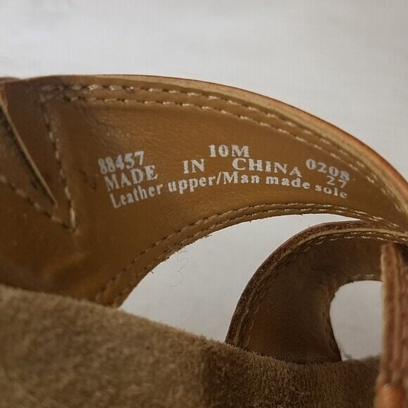 Clarks Womens Brown Leather Wedge Sandals Size 10 - Picture 8 of 8